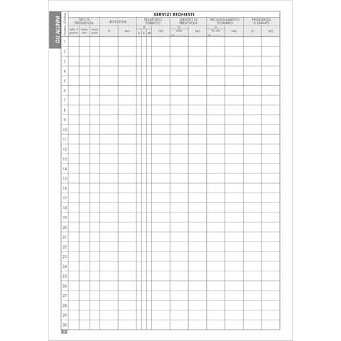 Registro scuola dell'infanzia 40 pagine per 30 alunni O.C.L. verde - 1201